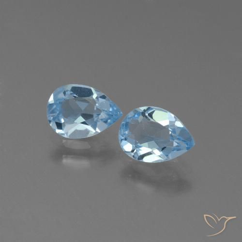 1.65ctw Natural Azul Cielo Topacio, En forma de pera, VVS