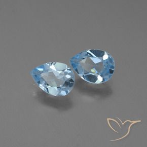 Gemas de Topacio Azul Cielo natural de 1.65 ct, En forma de pera, VVS