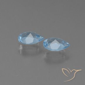 Gemas de Topacio Azul Cielo natural de 1.65 ct, En forma de pera, VVS