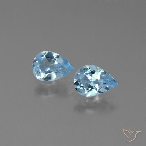 1.27ctw Natural Azul Cielo Topacio, En forma de pera, VVS-VS