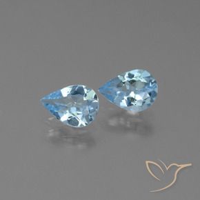 Gemas de Topacio Azul Cielo natural de 1.27 ct, En forma de pera, VVS-VS