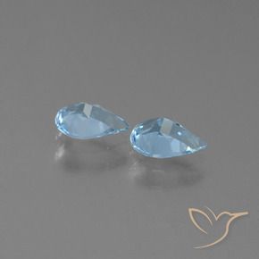 Gemas de Topacio Azul Cielo natural de 1.27 ct, En forma de pera, VVS-VS