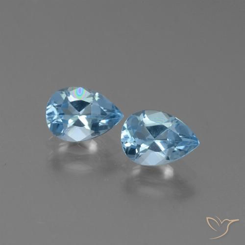 1.80ctw Natural Azul Cielo Topacio, En forma de pera, VVS