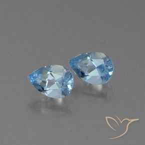 Gemas de Topacio Azul Cielo natural de 1.80 ct, En forma de pera, VVS