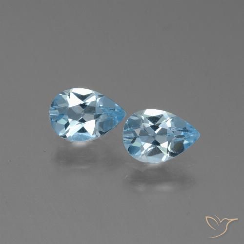 1.64ctw Natural Azul Cielo Topacio, En forma de pera, VVS-VS