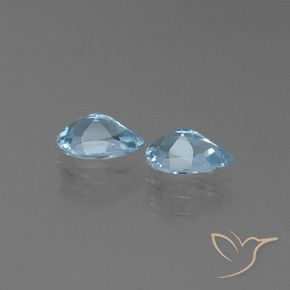 Gemas de Topacio Azul Cielo natural de 1.69 ct, En forma de pera, VS