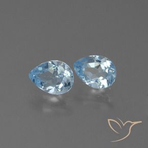 Gemas de Topacio Azul Cielo natural de 1.72 ct, En forma de pera, VS