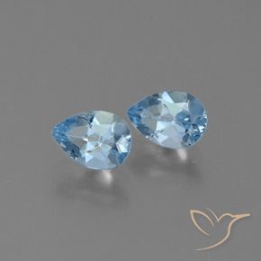 Gemas de Topacio Azul Cielo natural de 1.72 ct, En forma de pera, VS
