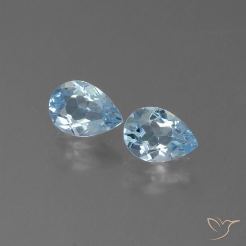 1.62ctw Natural Azul Cielo Topacio, En forma de pera, VS