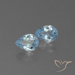 Gemas de Topacio Azul Cielo natural de 1.62 ct, En forma de pera, VS