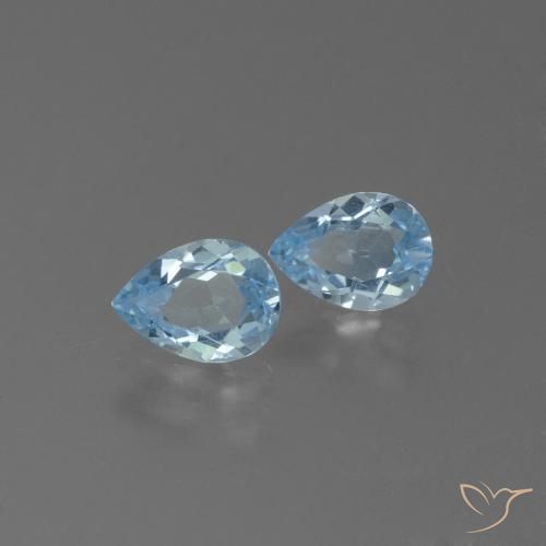 Gemas de Topacio Azul Cielo natural de 1.68 ct, En forma de pera, VS