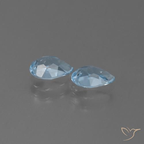 Gemas de Topacio Azul Cielo natural de 1.68 ct, En forma de pera, VS