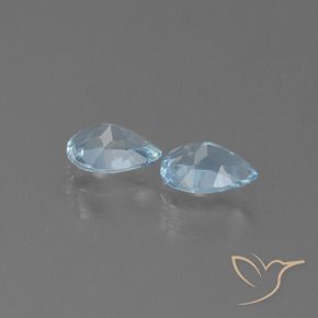 Gemas de Topacio Azul Cielo natural de 1.63 ct, En forma de pera, VS