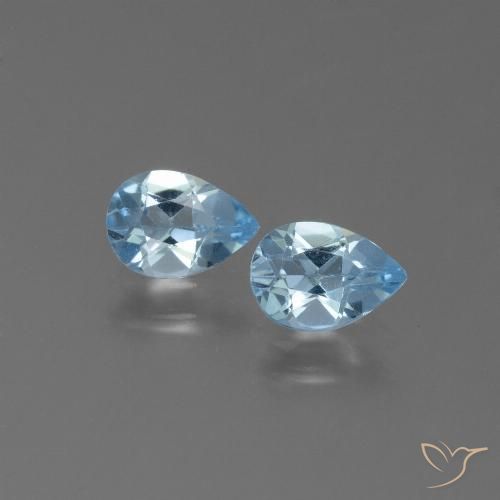 1.55ctw Natural Azul Suizo Topacio, En forma de pera, VS