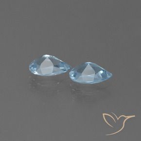 Gemas de Topacio Azul Suizo natural de 1.55 ct, En forma de pera, VS