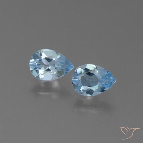 1.64ctw Natural Azul Cielo Topacio, En forma de pera, VS