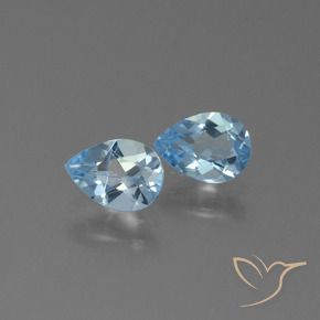 Gemas de Topacio Azul Cielo natural de 1.64 ct, En forma de pera, VS