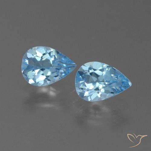 1.48ctw Natural Azul Suizo Topacio, En forma de pera, VVS-VS