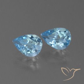 Gemas de Topacio Azul Suizo natural de 1.48 ct, En forma de pera, VVS-VS