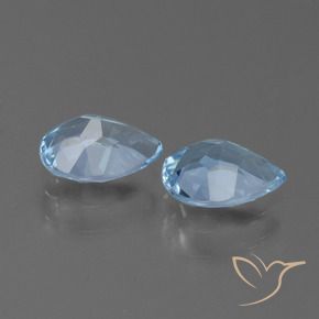 Gemas de Topacio Azul Cielo natural de 1.72 ct, En forma de pera, VVS-VS