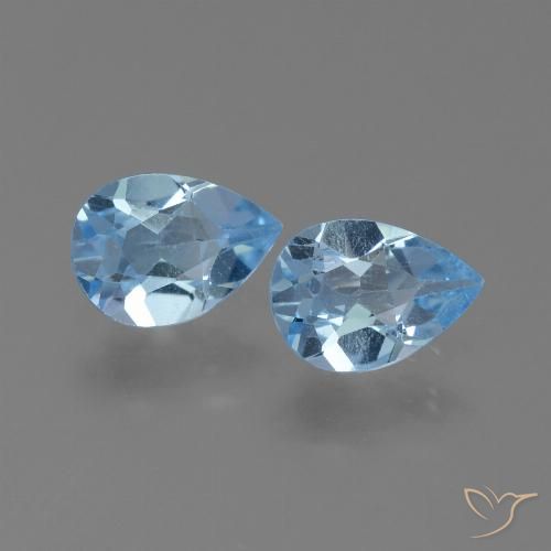 1.44ctw Natural Azul Suizo Topacio, En forma de pera, VS