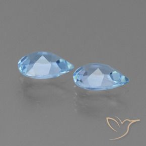 Gemas de Topacio Azul Suizo natural de 1.44 ct, En forma de pera, VS