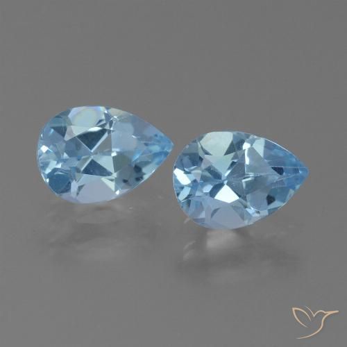 1.77ctw Natural Azul Suizo Topacio, En forma de pera, VVS-VS
