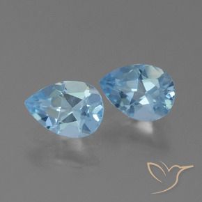 Gemas de Topacio Azul Suizo natural de 1.77 ct, En forma de pera, VVS-VS
