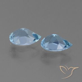 Gemas de Topacio Azul Suizo natural de 1.77 ct, En forma de pera, VVS-VS