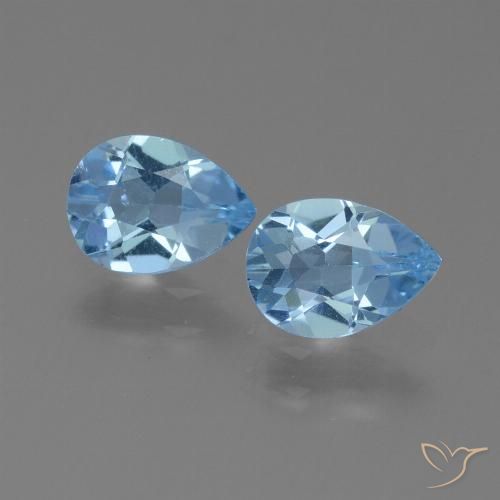 1.53ctw Natural Azul Suizo Topacio, En forma de pera, VS
