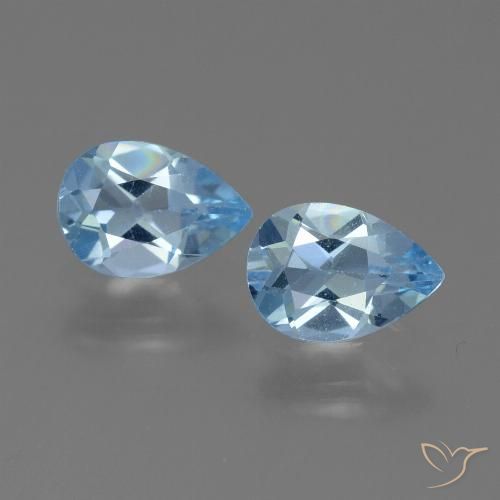 1.54ctw Natural Azul Suizo Topacio, En forma de pera, VS