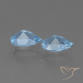 Gemas de Topacio Azul Suizo natural de 1.54 ct, En forma de pera, VS
