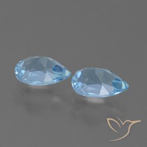 Gemas de Topacio Azul Cielo natural de 1.57 ct, En forma de pera, VVS-VS