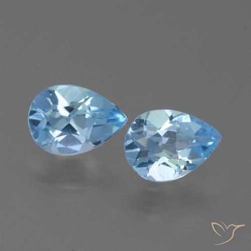 1.60ctw Natural Azul Cielo Topacio, En forma de pera, VVS-VS