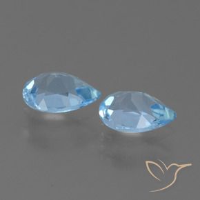 Gemas de Topacio Azul Cielo natural de 1.60 ct, En forma de pera, VVS-VS