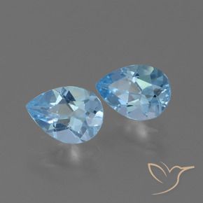 Gemas de Topacio Azul Cielo natural de 1.64 ct, En forma de pera, VVS