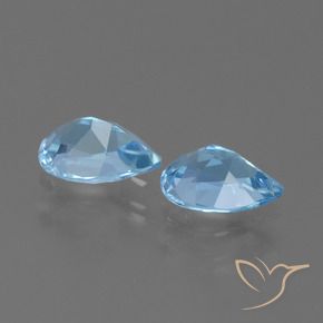 Gemas de Topacio Azul Cielo natural de 1.64 ct, En forma de pera, VVS