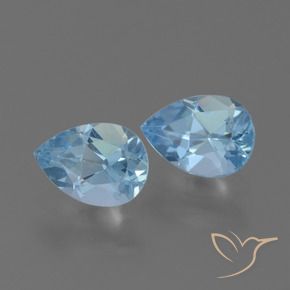 Gemas de Topacio Azul Suizo natural de 1.81 ct, En forma de pera, VVS-VS
