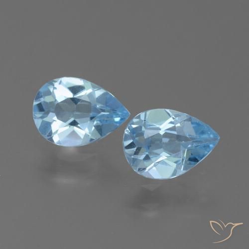 1.64ctw Natural Azul Cielo Topacio, En forma de pera, VVS-VS, Photo A