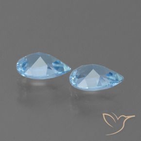 Gemas de Topacio Azul Cielo natural de 1.64 ct, En forma de pera, VVS-VS