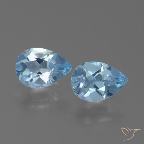 1.65ctw Natural Azul Suizo Topacio, En forma de pera, VVS-VS