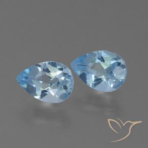 Gemas de Topacio Azul Suizo natural de 1.65 ct, En forma de pera, VVS-VS