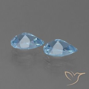 Gemas de Topacio Azul Suizo natural de 1.65 ct, En forma de pera, VVS-VS
