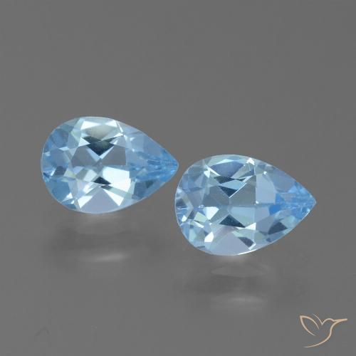 1.74ctw Natural Azul Suizo Topacio, En forma de pera, VVS-VS