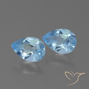 Gemas de Topacio Azul Suizo natural de 1.74 ct, En forma de pera, VVS-VS