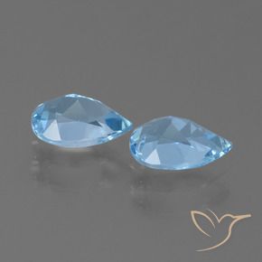 Gemas de Topacio Azul Suizo natural de 1.74 ct, En forma de pera, VVS-VS
