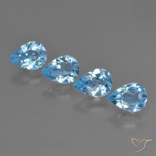 2.87ctw Natural Azul Suizo Topacio, En forma de pera, VS