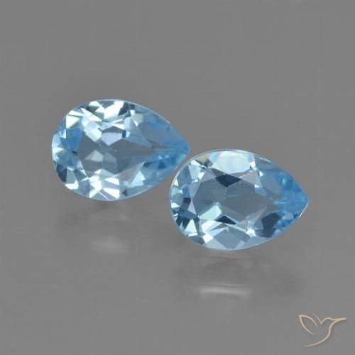 1.70ctw Natural Azul Cielo Topacio, En forma de pera, VS