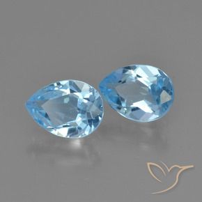 Gemas de Topacio Azul Cielo natural de 1.70 ct, En forma de pera, VS