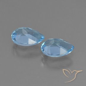 Gemas de Topacio Azul Cielo natural de 1.70 ct, En forma de pera, VS